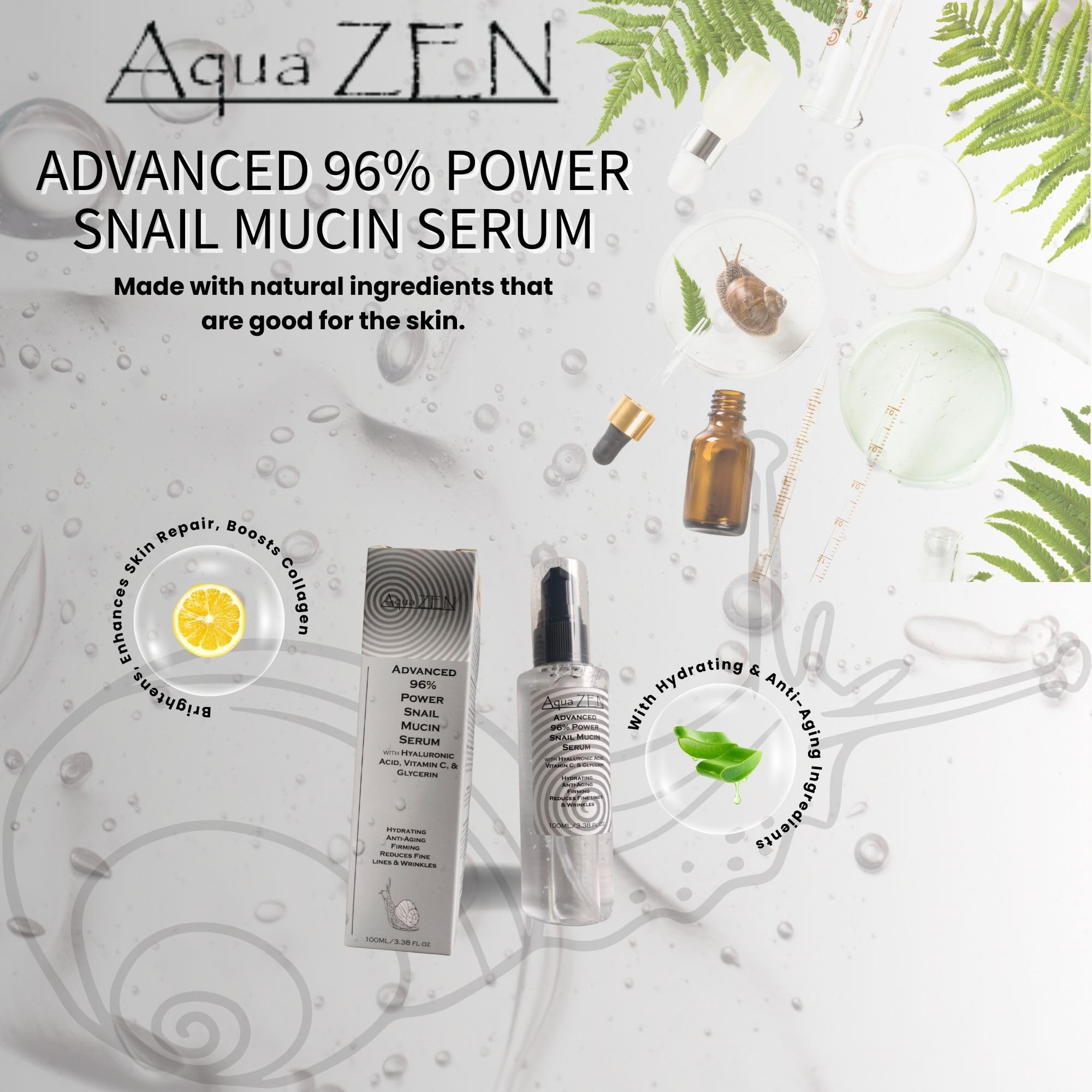 Amazon.com: Advanced Snail Mucin Serum with Vitamin C & Hyaluronic